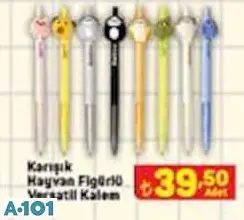 KARIŞIK HAYVAN FİGÜRLÜ VERSATİL KALEM ÇEŞİTLERİ/ADET